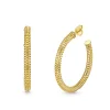 Gold & Diamond Fishnet Tube Large Hoops