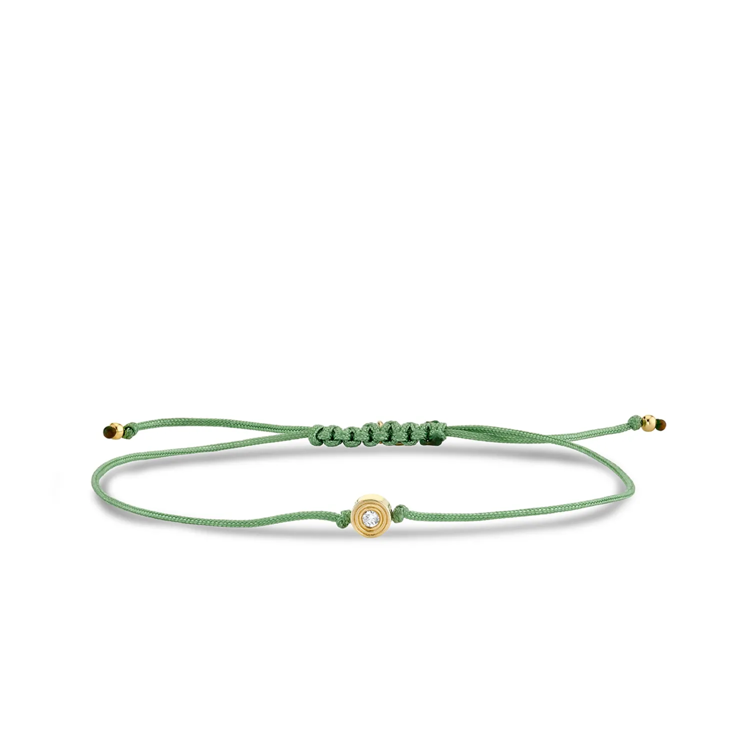 Gold & Diamond Fluted Cord Bracelet