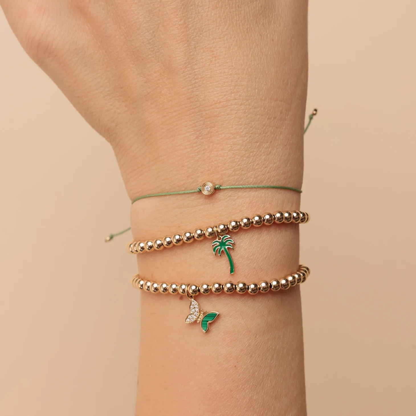 Gold & Diamond Fluted Cord Bracelet