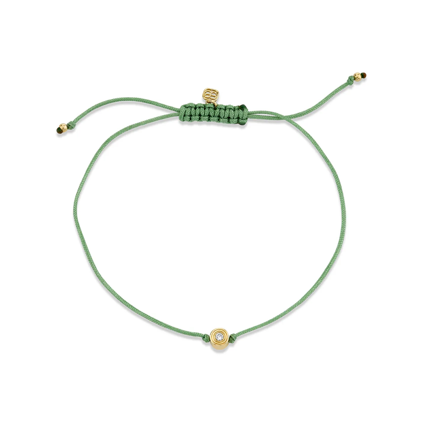 Gold & Diamond Fluted Cord Bracelet