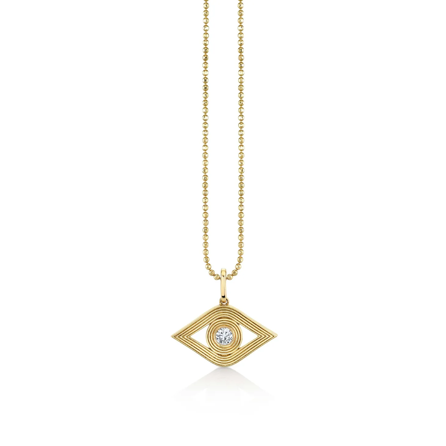 Gold & Diamond Fluted Eye Charm