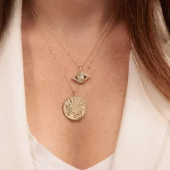 Gold & Diamond Fluted Eye Charm