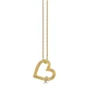 Gold & Diamond Fluted Heart Charm with Rondelle