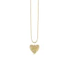 Gold & Diamond Fluted Pyramid Spike Heart Charm