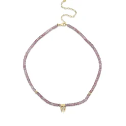 Gold & Diamond Fringe and Pave Ball Mystic Rainbow Quartz Faceted Rondelle Beaded Choker Combo