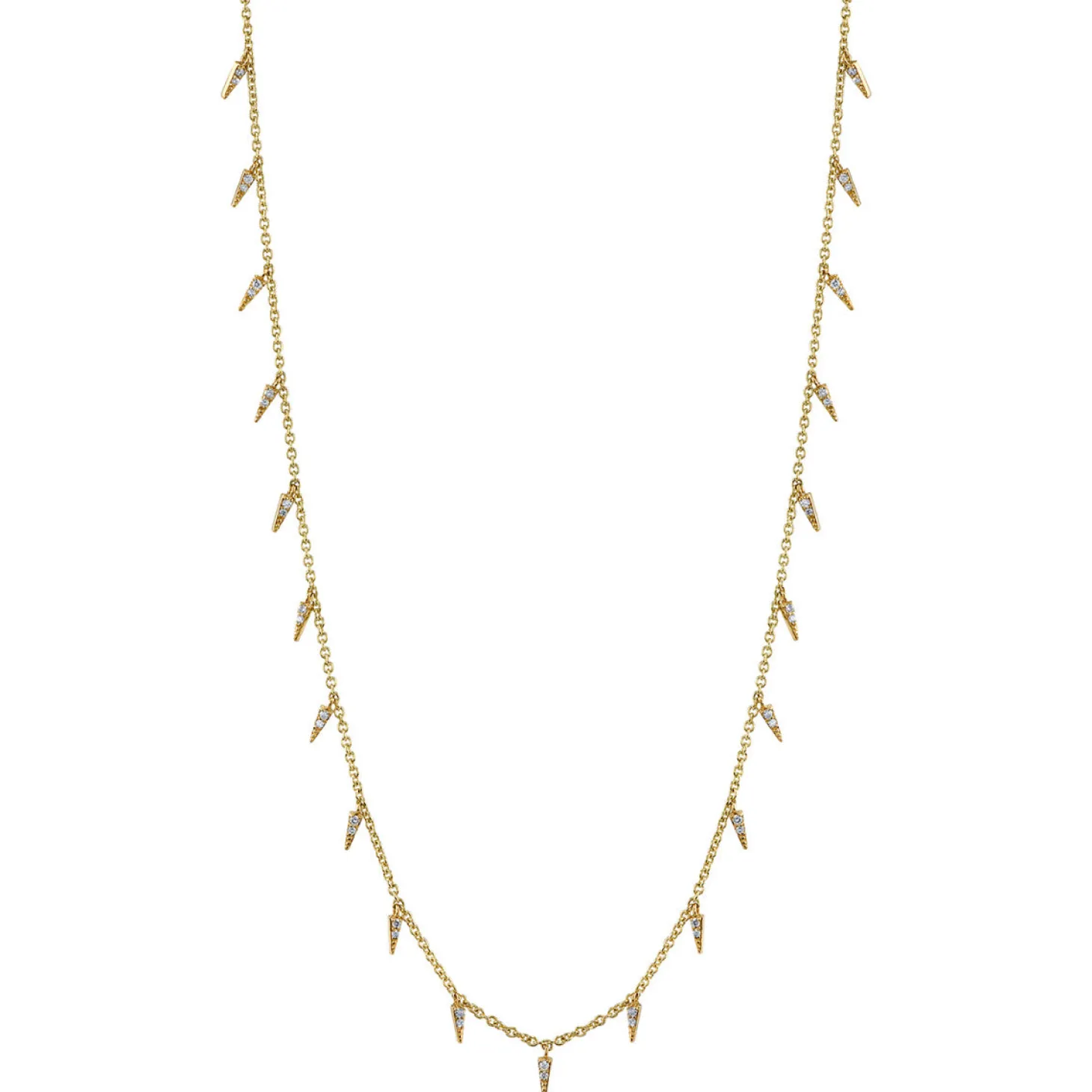 Gold & Diamond Fringe Drop Necklace