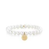 Gold & Diamond Gemini Zodiac Medallion on Pearls