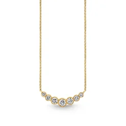 Gold & Diamond Graduated Bezel Necklace