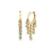Gold & Diamond Graduated Fringe Bezel Huggie Hoops