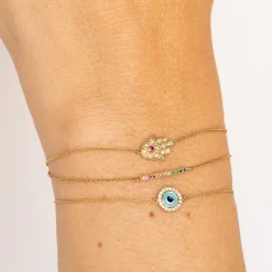 Gold & Diamond Hamsa Bracelet
