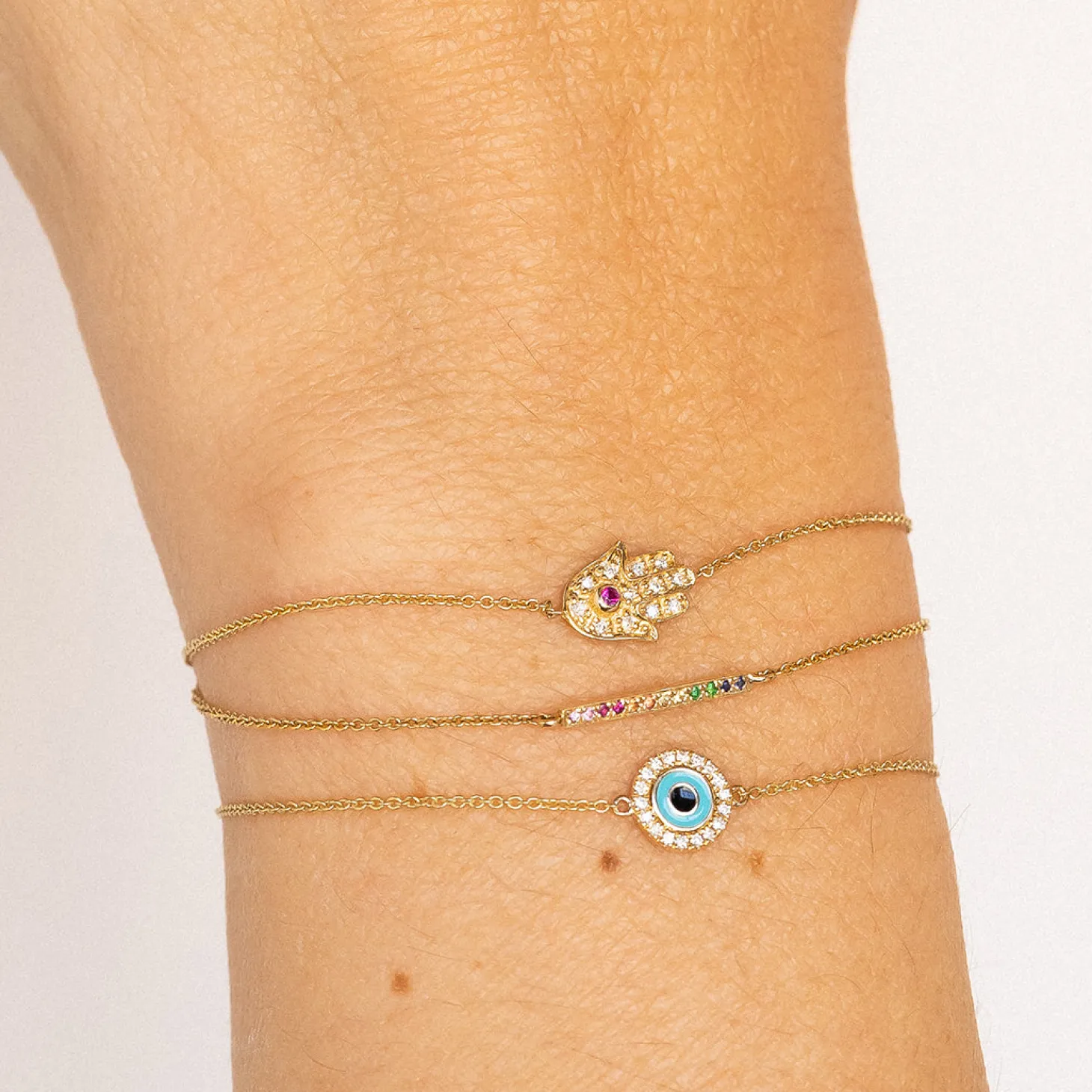 Gold & Diamond Hamsa Bracelet