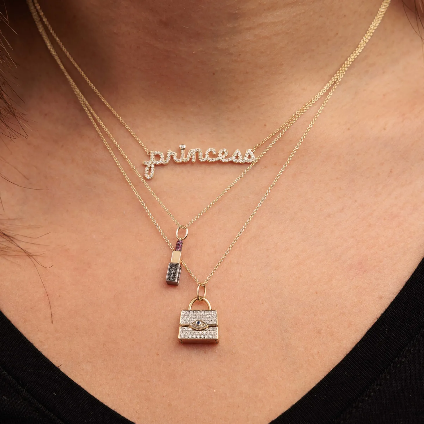 Gold & Diamond Handbag Charm