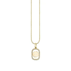 Gold & Diamond Happy Face Open Icon Charm