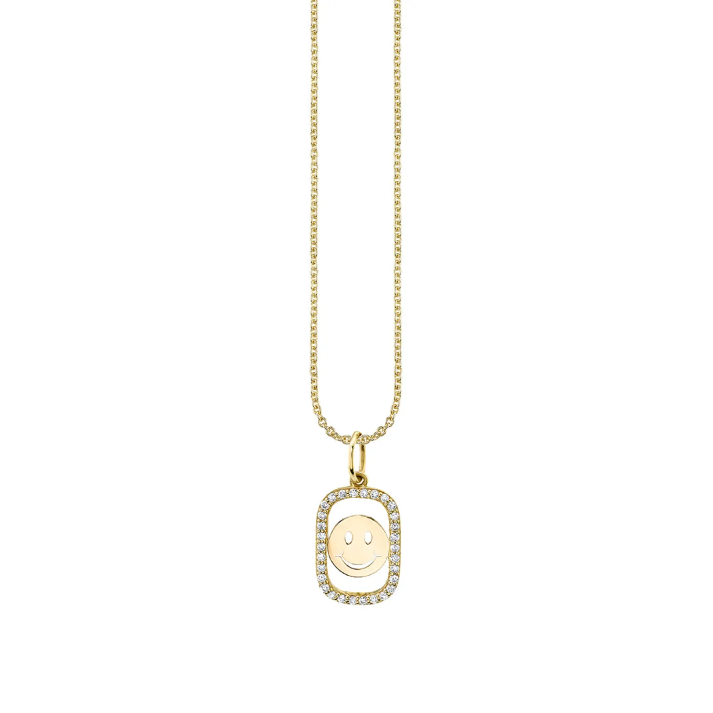 Gold & Diamond Happy Face Open Icon Charm