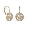 Gold & Diamond Happy Face French Wire Earrings