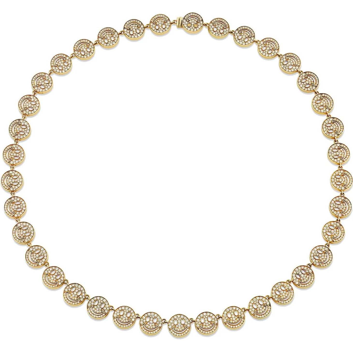 Gold & Diamond Happy Face Eternity Necklace