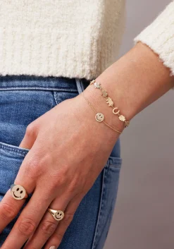 Gold & Diamond Happy Face Bracelet