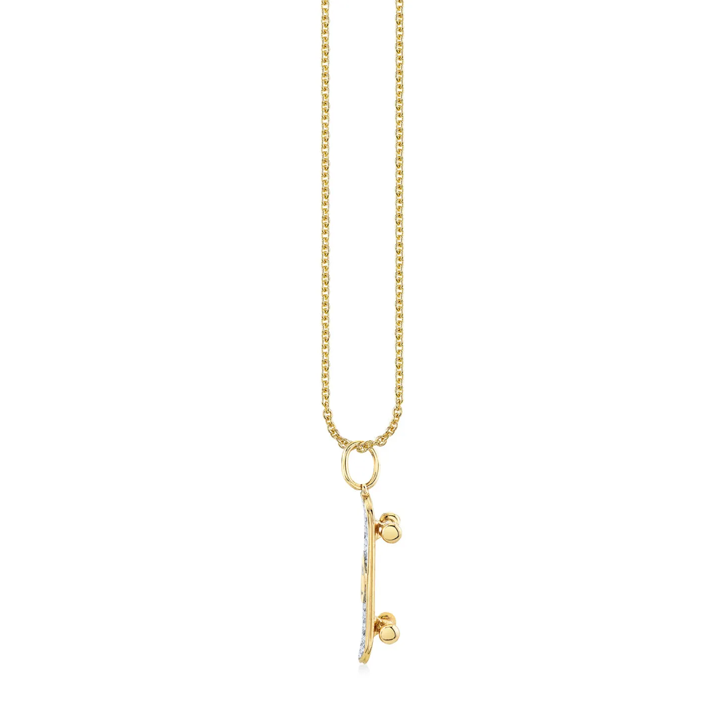 Gold & Diamond Happy Face Skateboard Charm