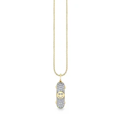Gold & Diamond Happy Face Skateboard Charm