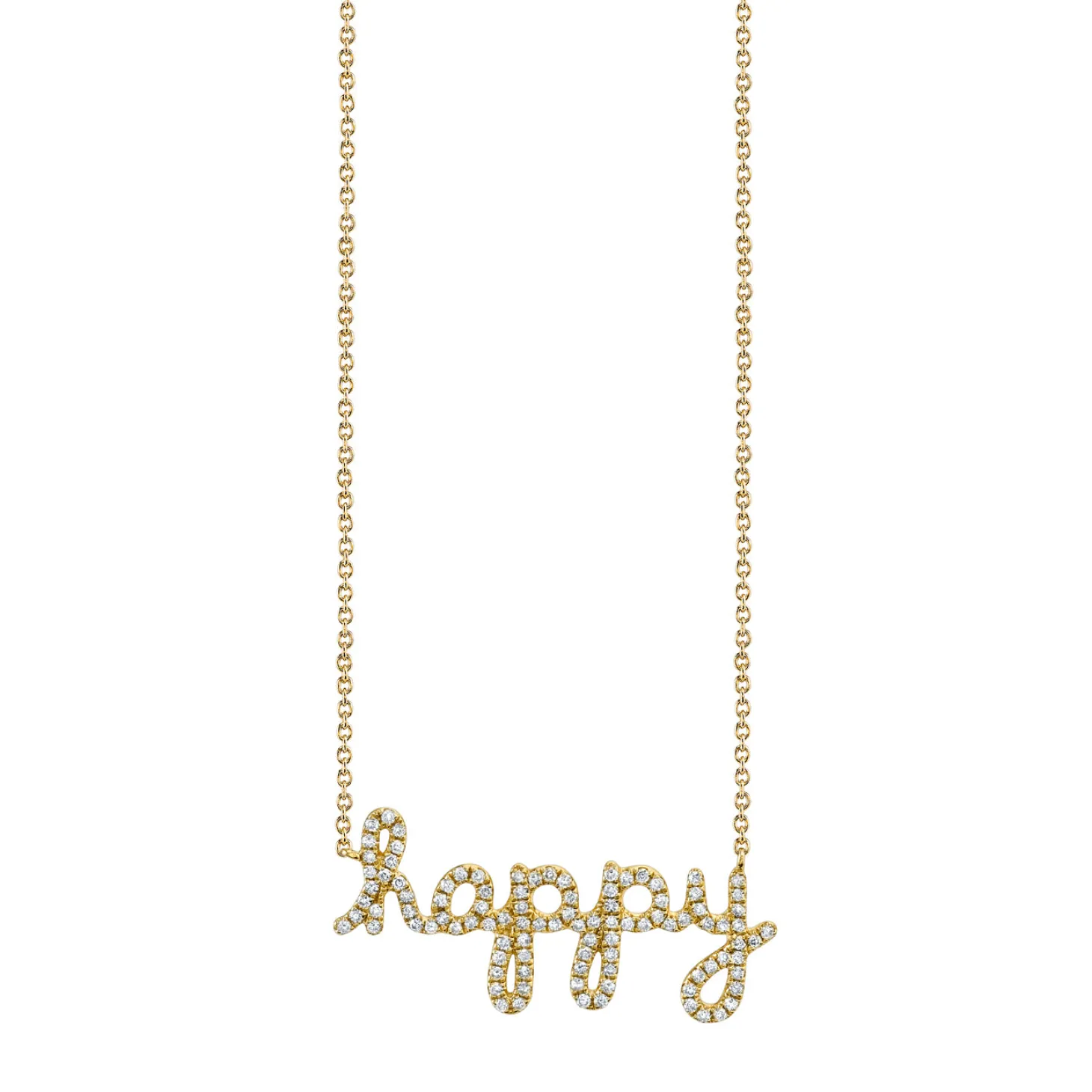 Gold & Diamond Happy Necklace