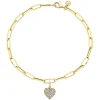 Gold & Diamond Heart Anklet