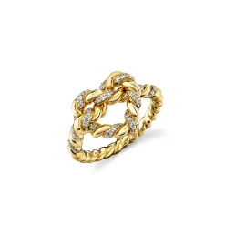 Gold & Diamond Heart Knot Ring