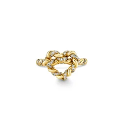 Gold & Diamond Heart Knot Ring