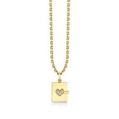 Gold & Diamond Heart Locket Charm