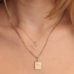 Gold & Diamond Heart Locket Charm