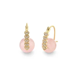 Gold & Diamond Heart Morganite Earrings