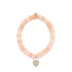 Gold & Diamond Heart on Morganite