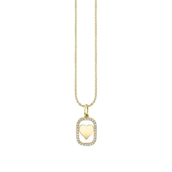 Gold & Diamond Heart Open Icon Charm