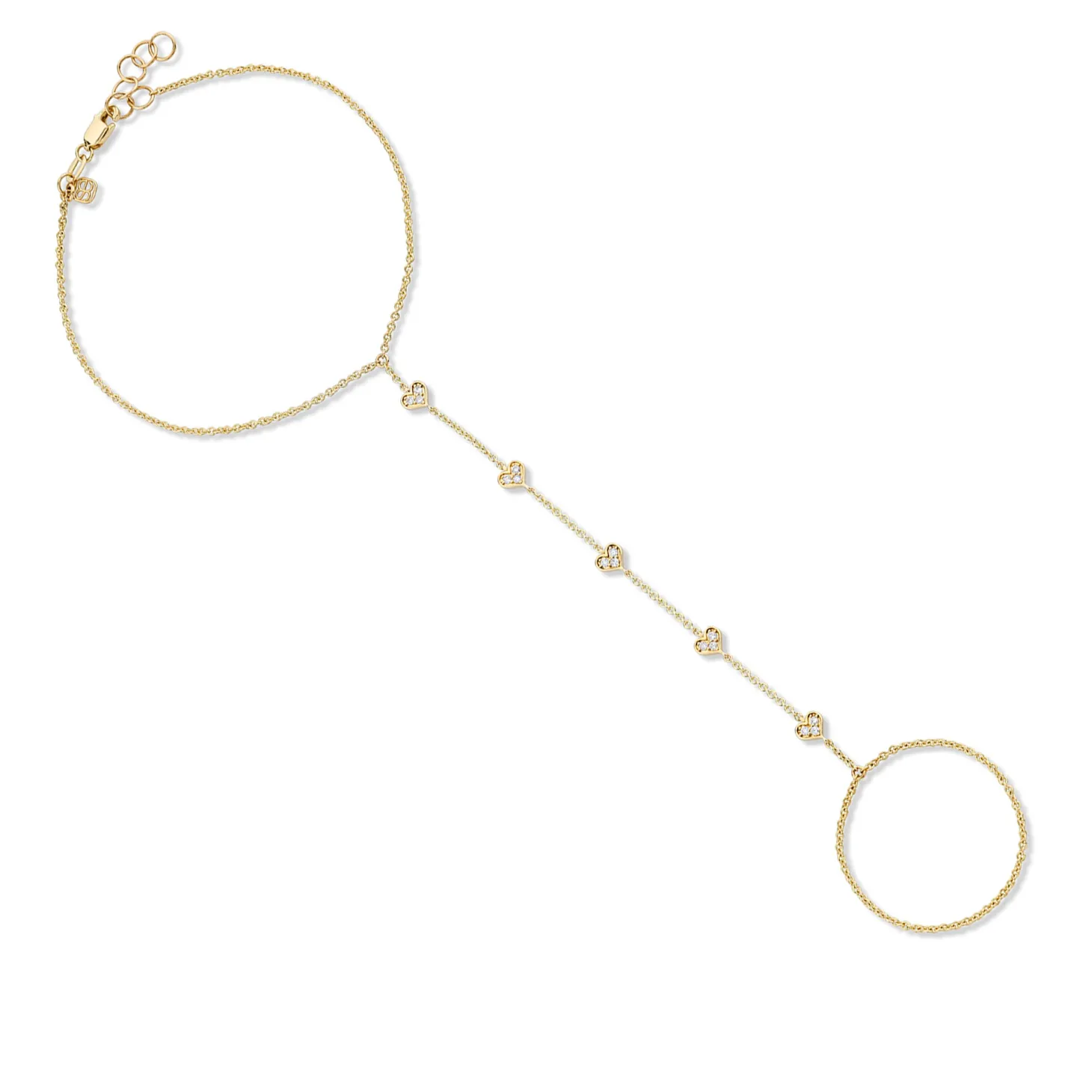 Gold & Diamond Heart Princess Bracelet