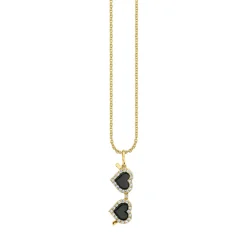 Gold & Diamond Heart Sunglasses Charm