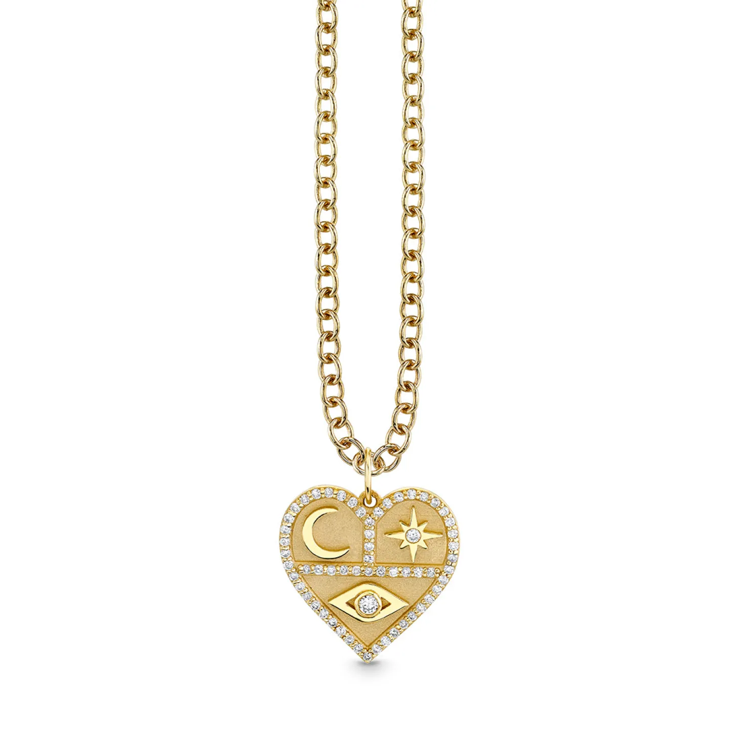Gold & Diamond Heart Tricon Charm