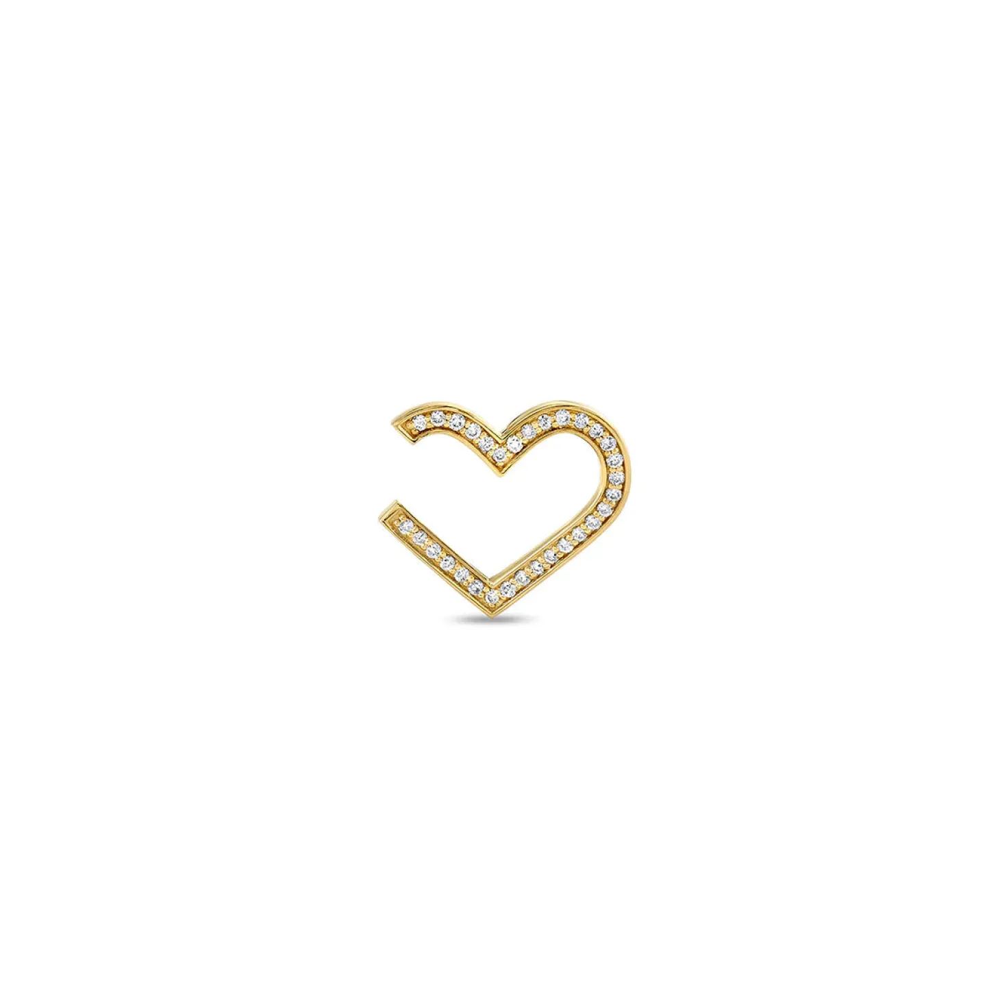 Gold & Diamond Heart Wrap Hoop