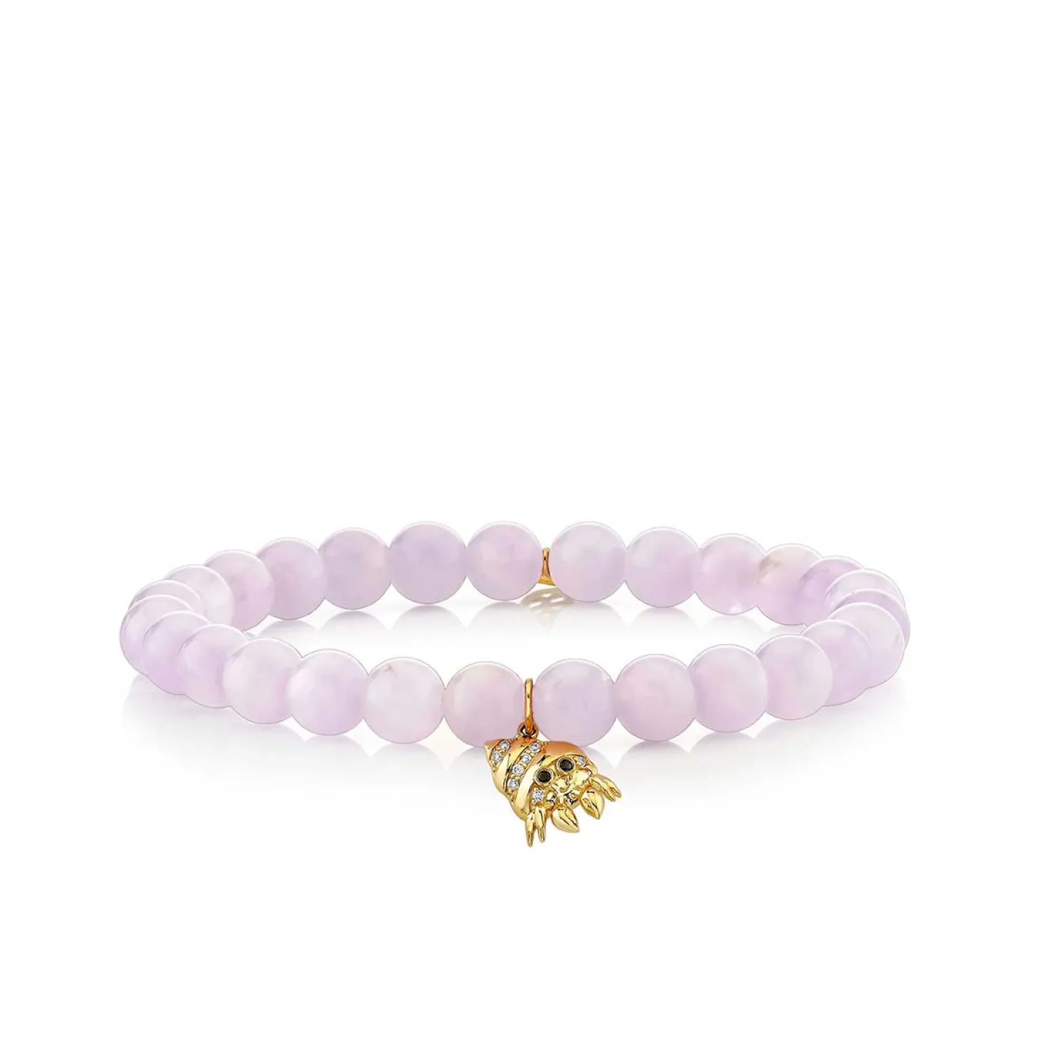 Gold & Diamond Hermit Crab on Lavender Amethyst