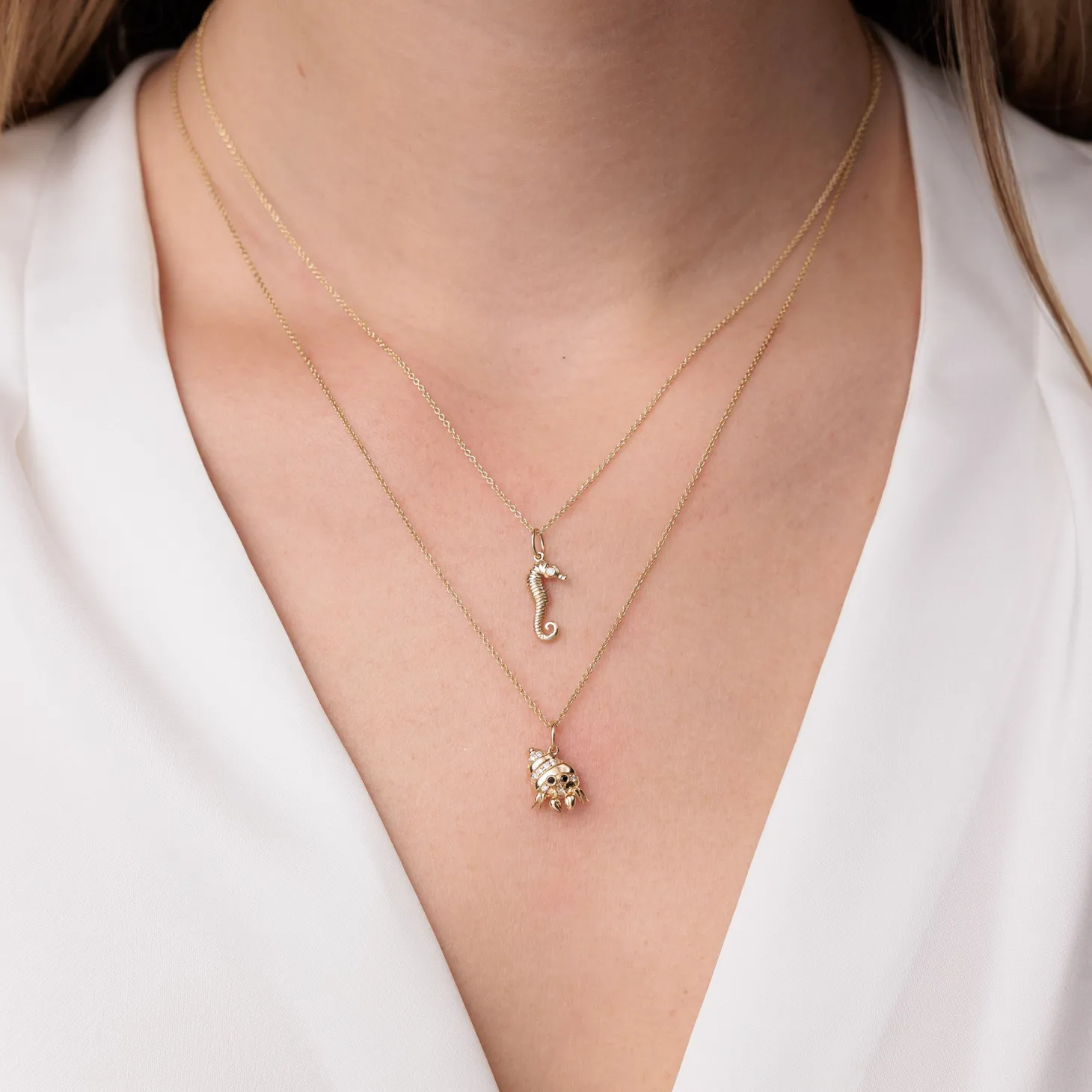 Gold & Diamond Hermit Crab Charm