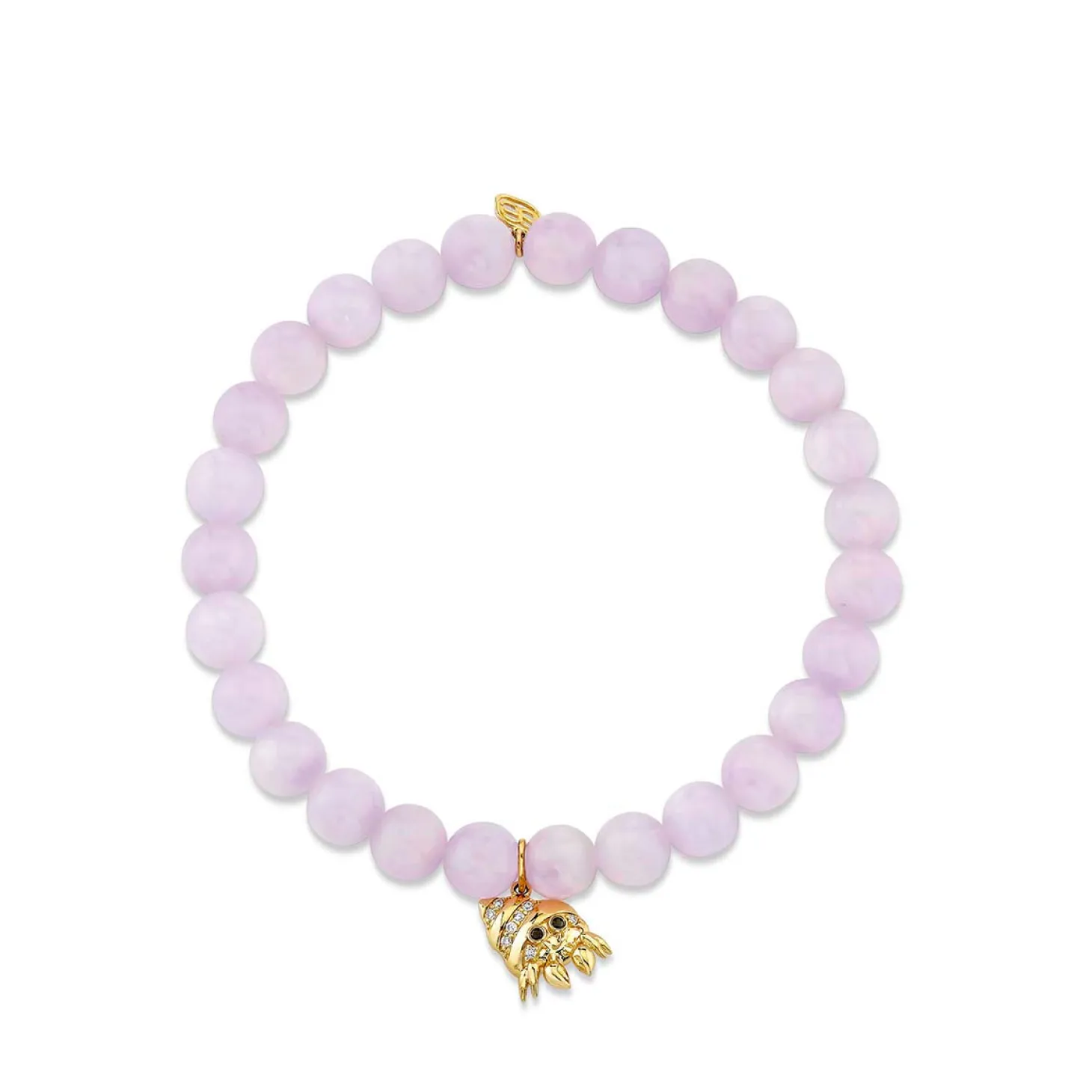 Gold & Diamond Hermit Crab on Lavender Amethyst