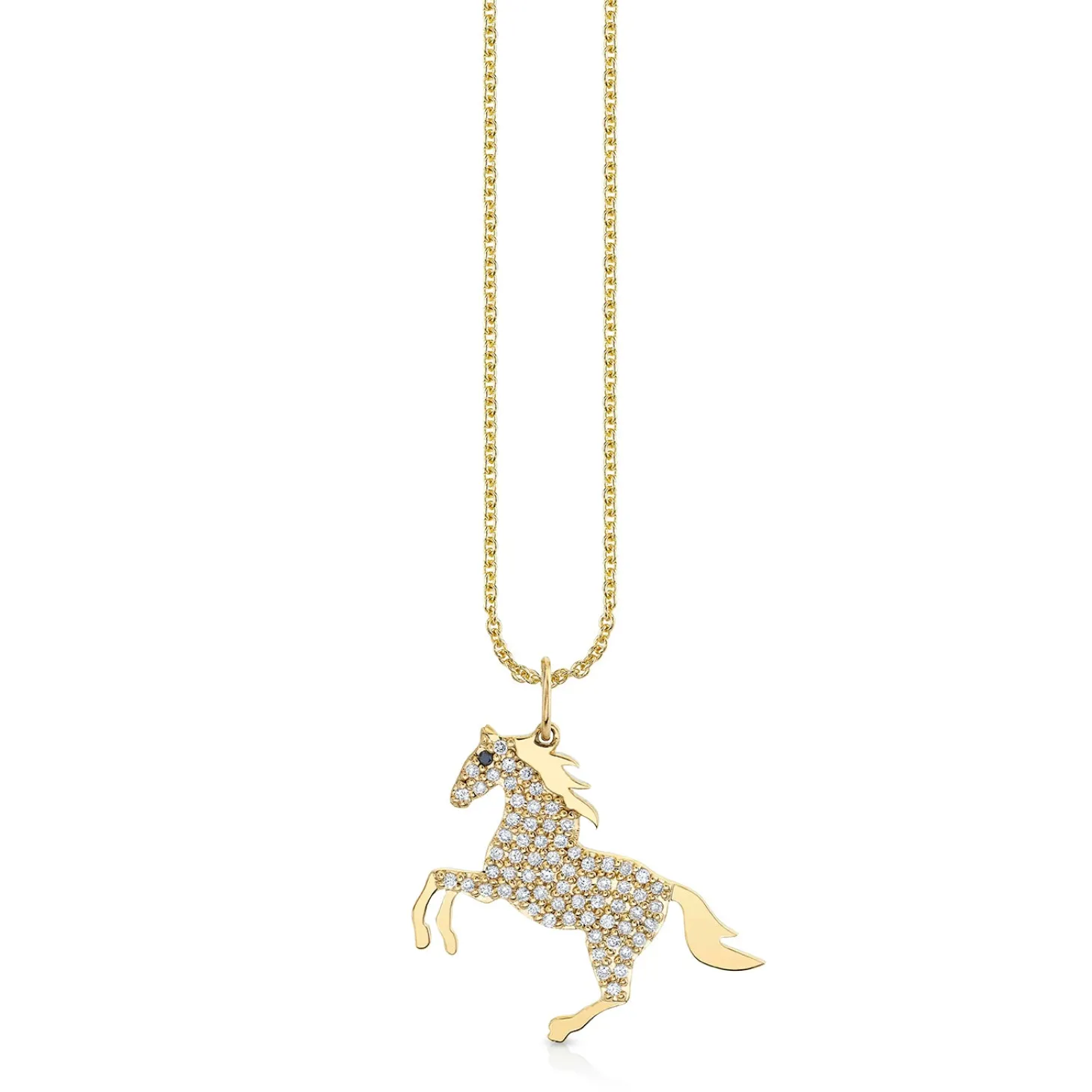 Gold & Diamond Horse Charm
