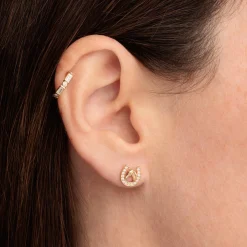 Gold & Diamond Horse Horseshoe Stud