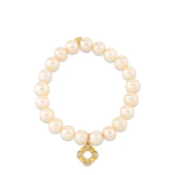 Gold & Diamond Icon Lifesaver on Pearls