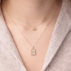 Gold & Diamond Iconography Rectangle Charm