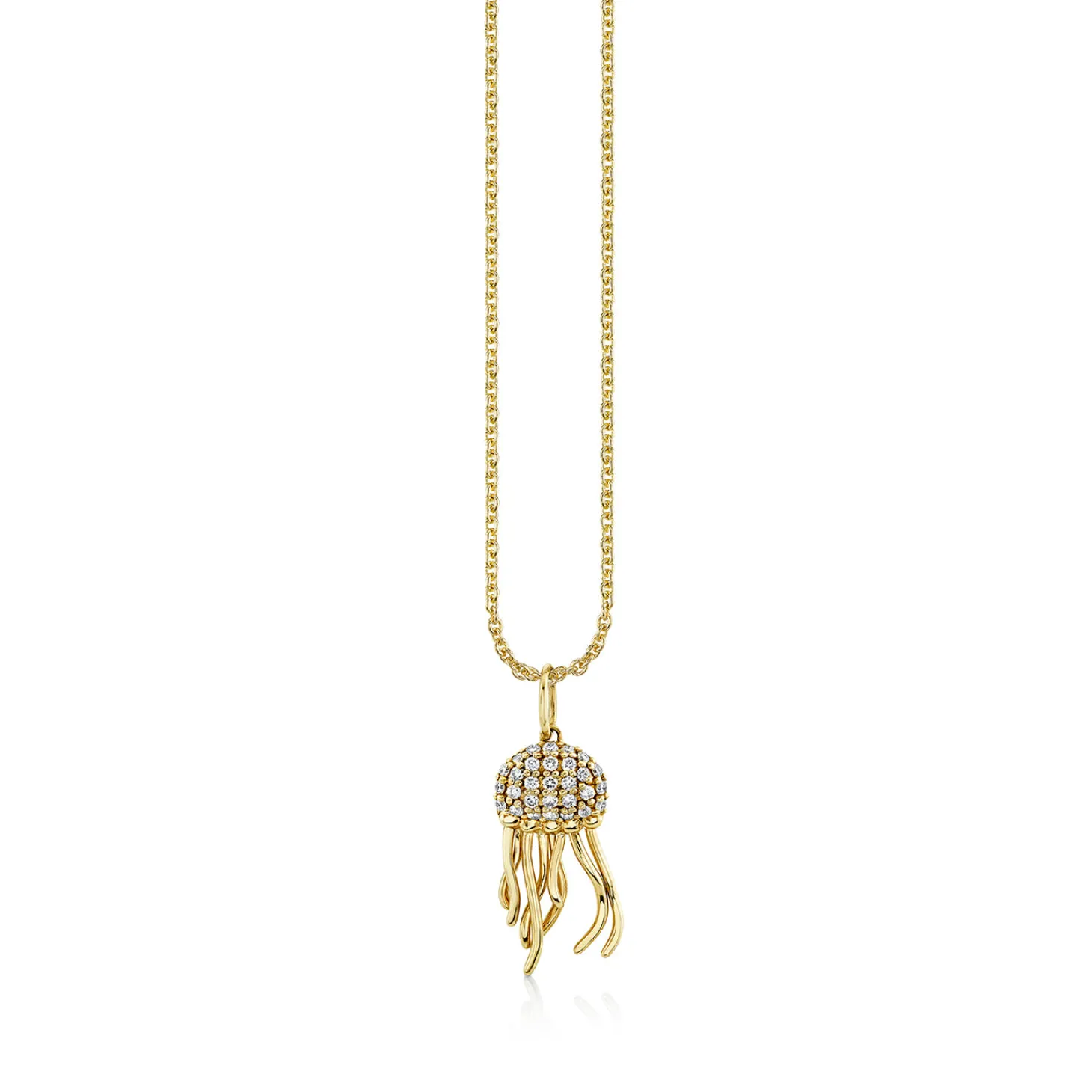 Gold & Diamond Jellyfish Charm