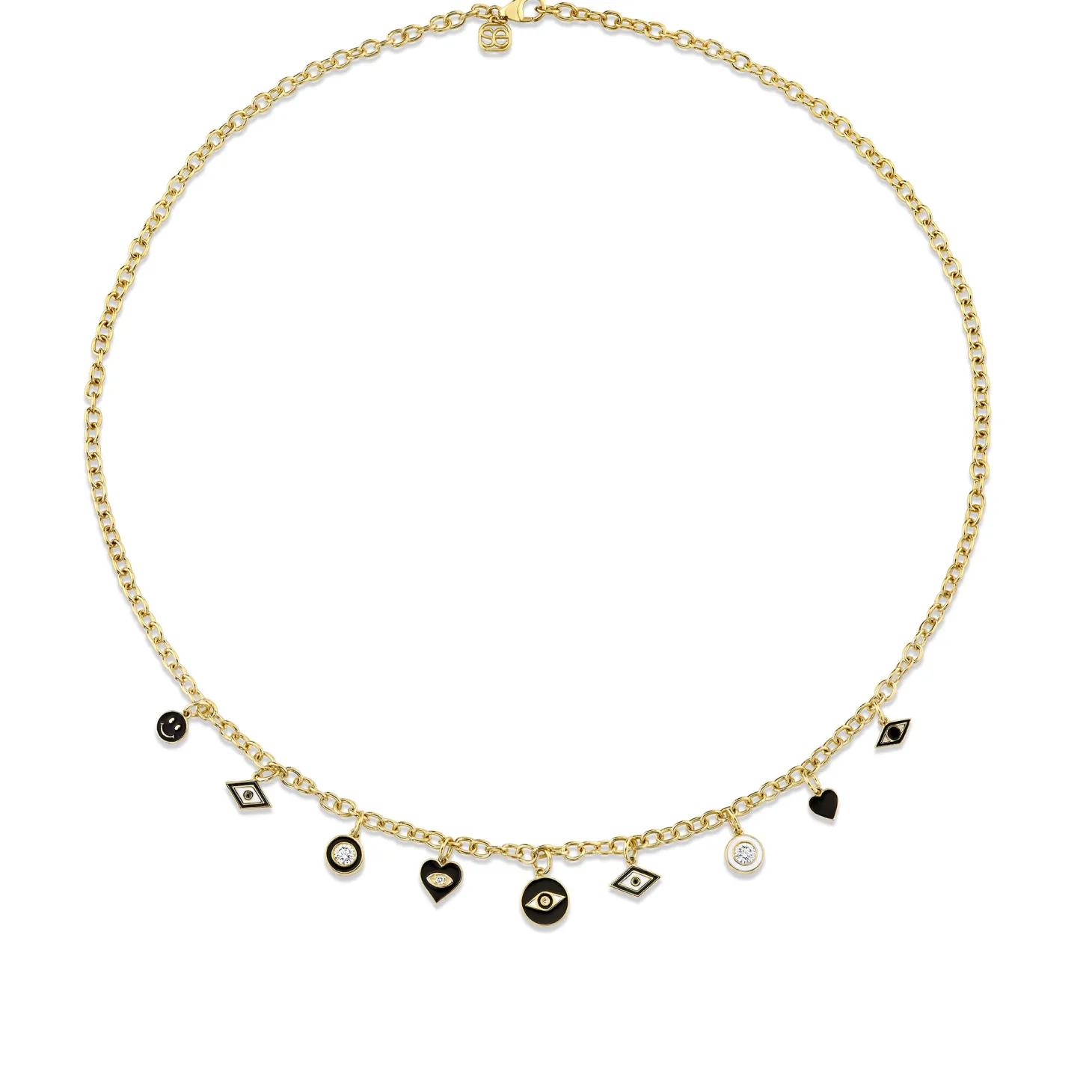 Gold & Diamond Jet Set Multi-Charm Necklace