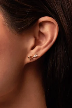 Gold & Diamond Koi Fish Stud