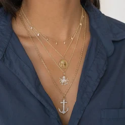 Gold & Diamond Large Anchor Charm