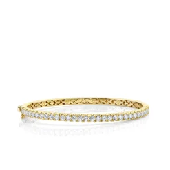 Gold & Diamond Large Bangle