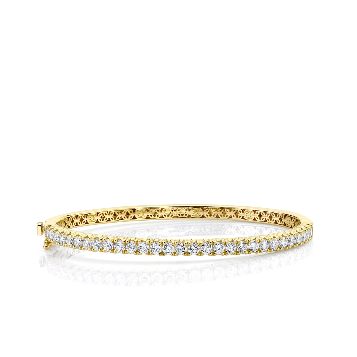 Gold & Diamond Large Bangle