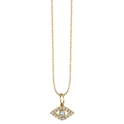Gold & Diamond Large Bezel Eye Charm
